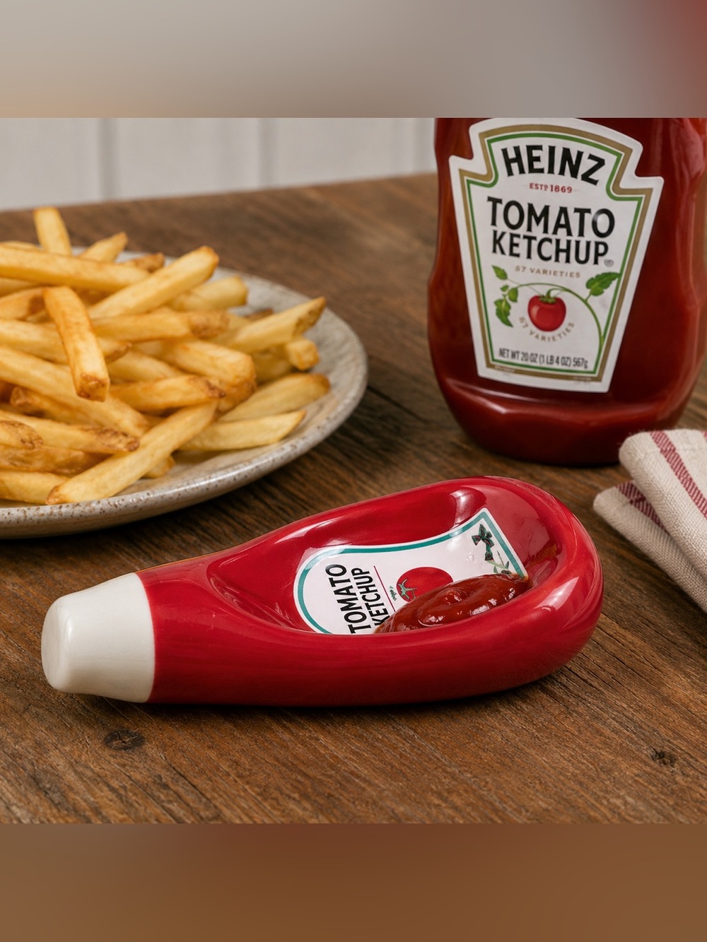 Ketchup Ceramic Dip Tray Condiment Dish
